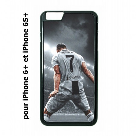 Coque noire pour IPHONE 6 PLUS/6S PLUS Cristiano Ronaldo Juventus Turin Football stade