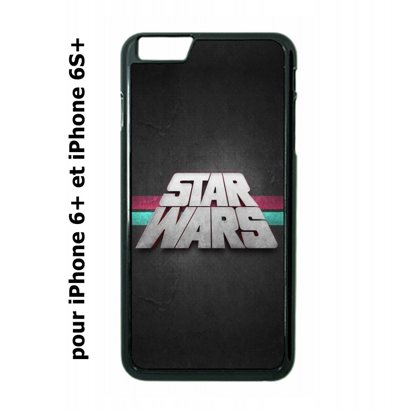 Coque noire pour IPHONE 6 PLUS/6S PLUS logo Stars Wars fond gris - légende Star Wars