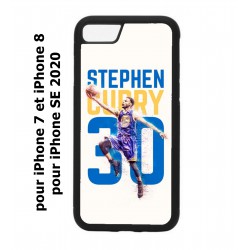Coque noire pour iPhone 7/8 et iPhone SE 2020 Stephen Curry Basket NBA Golden State