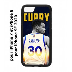 Coque noire pour iPhone 7/8 et iPhone SE 2020 Stephen Curry Golden State Warriors Basket 30