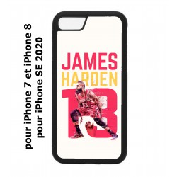Coque noire pour iPhone 7/8 et iPhone SE 2020 star Basket James Harden 13 Rockets de Houston