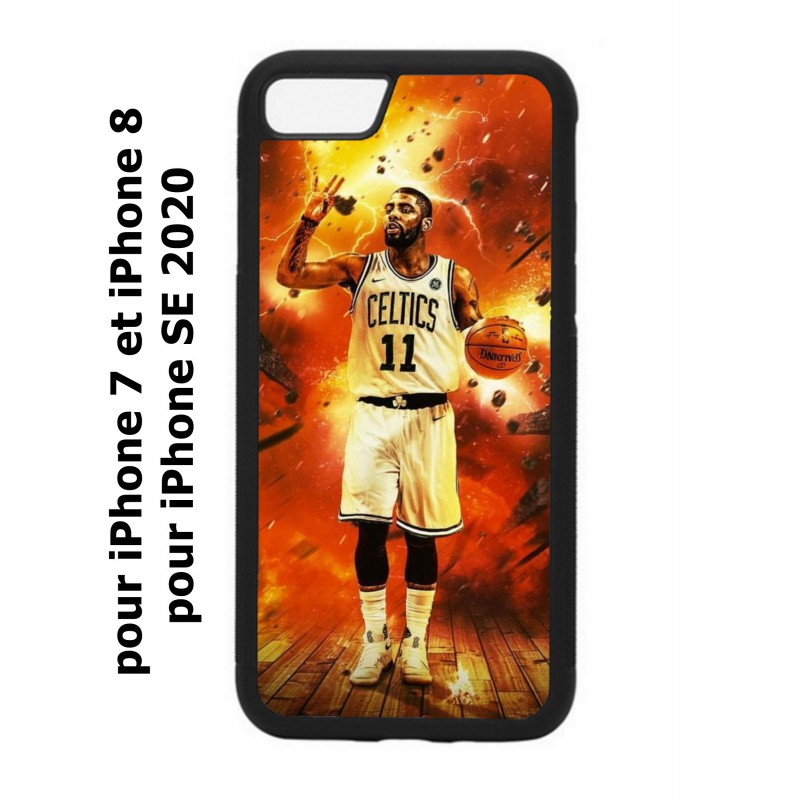 Coque noire pour iPhone 7/8 et iPhone SE 2020 star Basket Kyrie Irving 11 Nets de Brooklyn