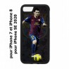 Coque noire pour iPhone 7/8 et iPhone SE 2020 Messi Lionel Barcelone Club Barça Football numéro 10