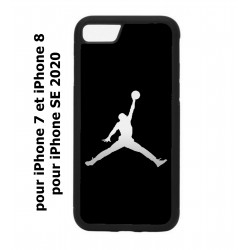 Coque noire pour iPhone 7/8 et iPhone SE 2020 Michael Jordan Fond Noir Chicago Bulls