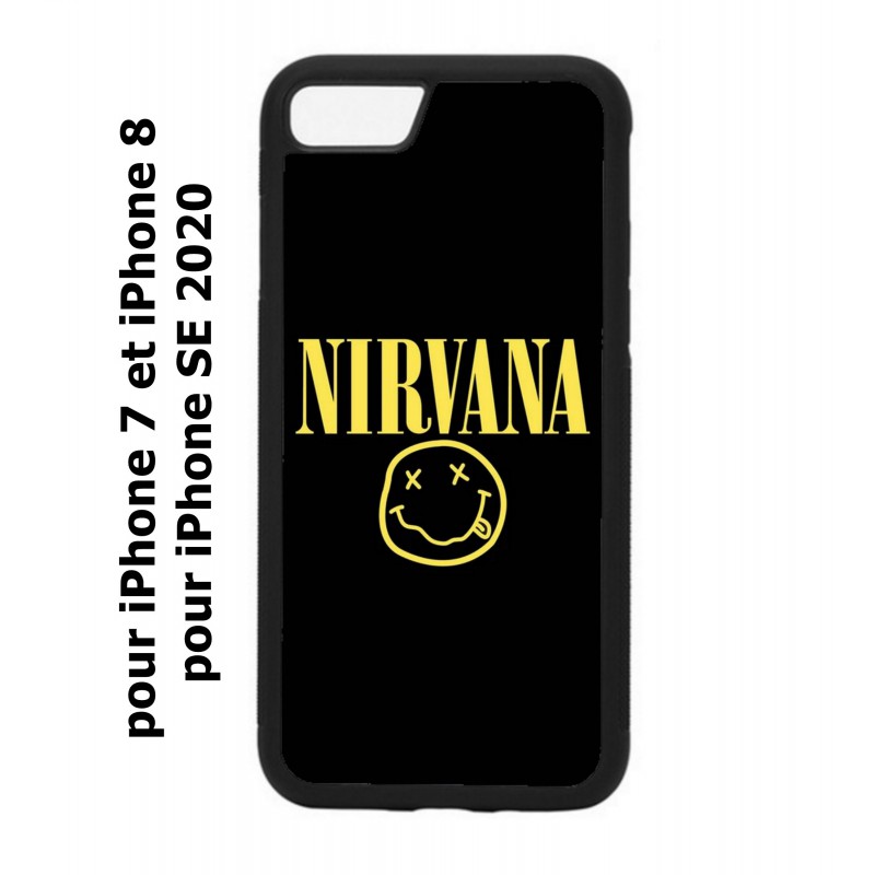 Coque noire pour iPhone 7/8 et iPhone SE 2020 Nirvana Musique