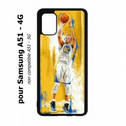 Coque noire pour Samsung Galaxy A51 - 4G Stephen Curry Golden State Warriors Shoot Basket