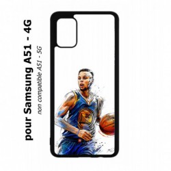 Coque noire pour Samsung Galaxy A51 - 4G Stephen Curry Golden State Warriors dribble Basket
