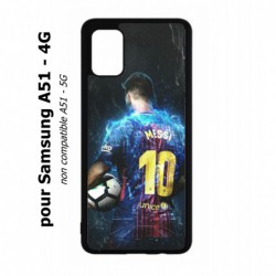 Coque noire pour Samsung Galaxy A51 - 4G Lionel Messi FC Barcelone Foot