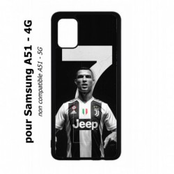 Coque noire pour Samsung Galaxy A51 - 4G Ronaldo CR7 Foot Turin numéro 7