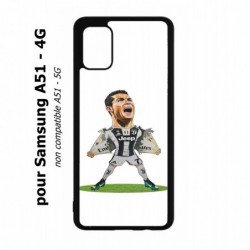 Coque noire pour Samsung Galaxy A51 - 4G Cristiano Ronaldo club foot Turin Football - Ronaldo super héros