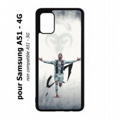 Coque noire pour Samsung Galaxy A51 - 4G Cristiano Ronaldo club foot Turin Football CR7