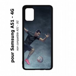 Coque noire pour Samsung Galaxy A51 - 4G Cristiano Ronaldo club foot Turin Football course ballon