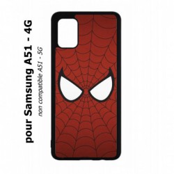 Coque noire pour Samsung Galaxy A51 - 4G les yeux de Spiderman - Spiderman Eyes - toile Spiderman
