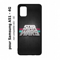 Coque noire pour Samsung Galaxy A51 - 4G logo Stars Wars fond gris - légende Star Wars