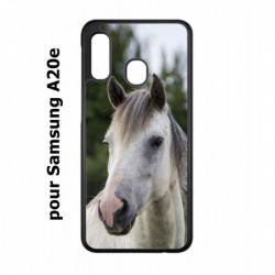 Coque noire pour Samsung Galaxy A20e Coque cheval blanc - tête de cheval