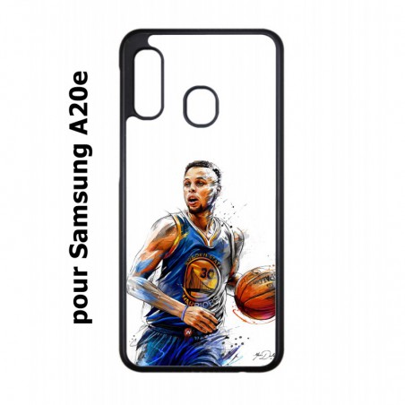 Coque noire pour Samsung Galaxy A20e Stephen Curry Golden State Warriors dribble Basket