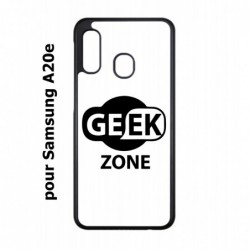 Coque noire pour Samsung Galaxy A20e Logo Geek Zone noir & blanc