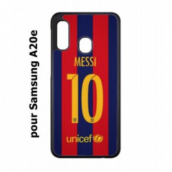 Coque noire pour Samsung Galaxy A20e maillot 10 Lionel Messi FC Barcelone Foot