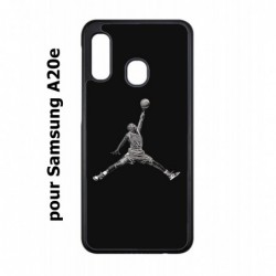Coque noire pour Samsung Galaxy A20e Michael Jordan 23 shoot Chicago Bulls Basket
