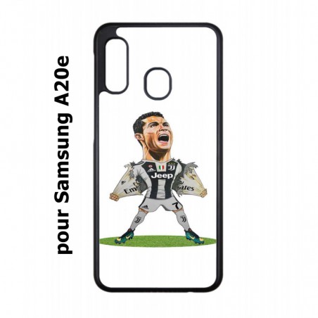 Coque noire pour Samsung Galaxy A20e Cristiano Ronaldo club foot Turin Football - Ronaldo super héros