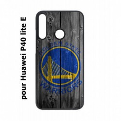 Coque noire pour Huawei P40 Lite E Stephen Curry emblème Golden State Warriors Basket fond bois