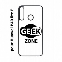 Coque noire pour Huawei P40 Lite E Logo Geek Zone noir & blanc