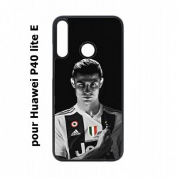 Coque noire pour Huawei P40 Lite E Cristiano Ronaldo Club Foot Turin
