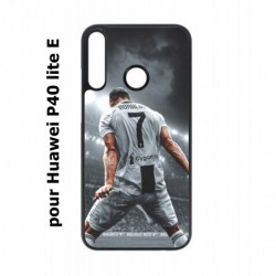 Coque noire pour Huawei P40 Lite E Cristiano Ronaldo club foot Turin Football stade