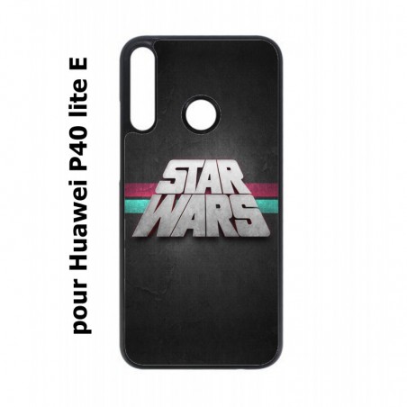 Coque noire pour Huawei P40 Lite E logo Stars Wars fond gris - légende Star Wars