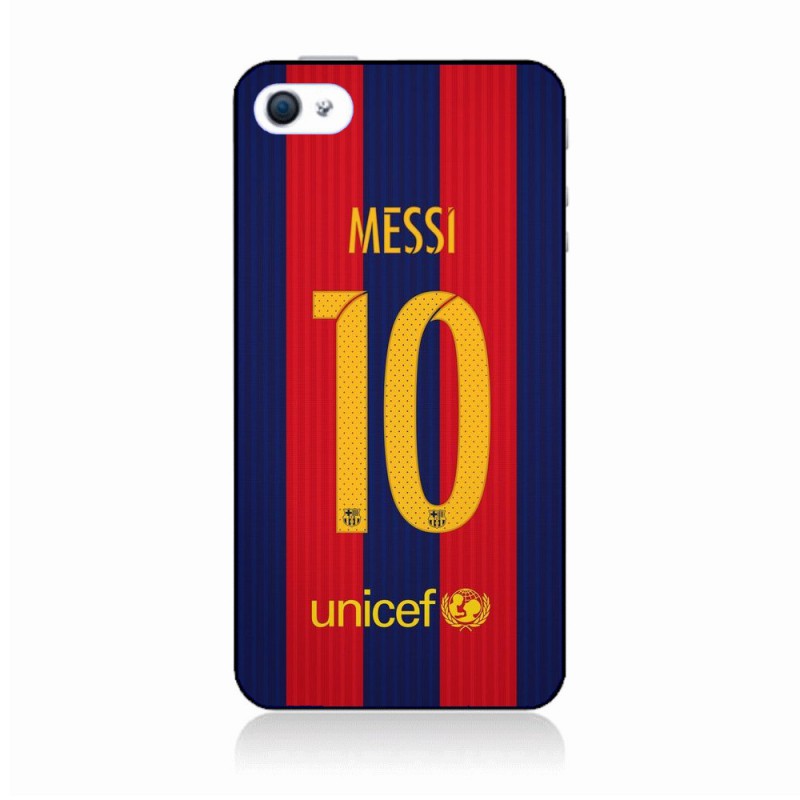 Coque noire pour IPHONE 4/4S maillot 10 Lionel Messi FC Barcelone Foot