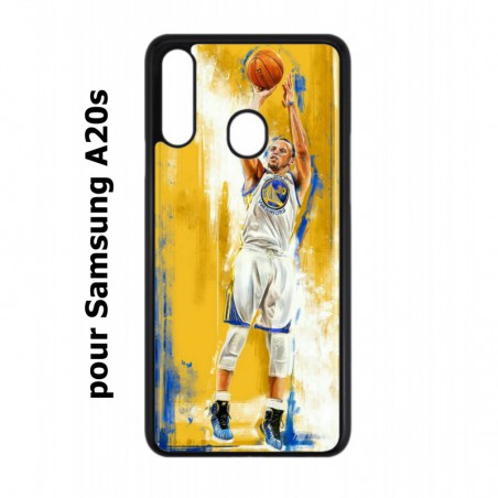 Coque noire pour Samsung Galaxy A20s Stephen Curry Golden State Warriors Shoot Basket