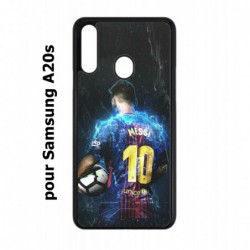 Coque noire pour Samsung Galaxy A20s Lionel Messi FC Barcelone Foot