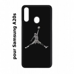 Coque noire pour Samsung Galaxy A20s Michael Jordan 23 shoot Chicago Bulls Basket