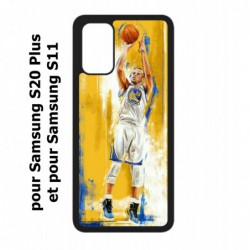 Coque noire pour Samsung Galaxy S20 Plus / S11 Stephen Curry Golden State Warriors Shoot Basket