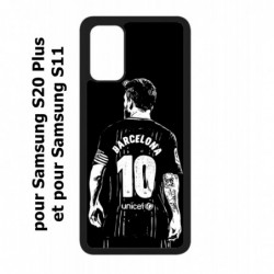 Coque noire pour Samsung Galaxy S20 Plus / S11 Lionel Messi FC Barcelone Foot