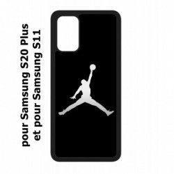 Coque noire pour Samsung Galaxy S20 Plus / S11 Michael Jordan Fond Noir Chicago Bulls