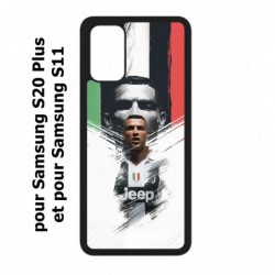 Coque noire pour Samsung Galaxy S20 Plus / S11 Cristiano CR 7 Ronaldo Foot Turin