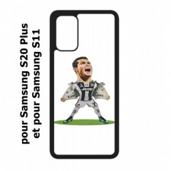 Coque noire pour Samsung Galaxy S20 Plus / S11 Cristiano Ronaldo club foot Turin Football - Ronaldo super héros
