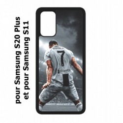 Coque noire pour Samsung Galaxy S20 Plus / S11 Cristiano Ronaldo club foot Turin Football stade