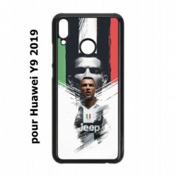 Coque noire pour Huawei Y9 2019 Cristiano CR 7 Ronaldo Foot Turin
