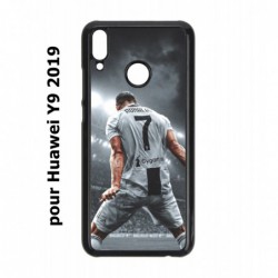 Coque noire pour Huawei Y9 2019 Cristiano Ronaldo club foot Turin Football stade