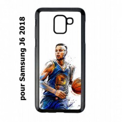 Coque noire pour Samsung Galaxy J6 2018 Stephen Curry Golden State Warriors dribble Basket