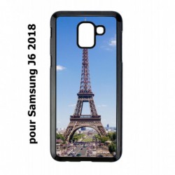 Coque noire pour Samsung Galaxy J6 2018 Tour Eiffel Paris France