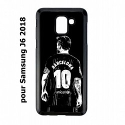 Coque noire pour Samsung Galaxy J6 2018 Lionel Messi FC Barcelone Foot
