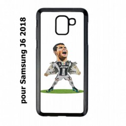 Coque noire pour Samsung Galaxy J6 2018 Cristiano Ronaldo club foot Turin Football - Ronaldo super héros