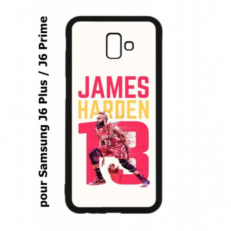 Coque noire pour Samsung Galaxy J6 Plus / J6 Prime star Basket James Harden 13 Rockets de Houston