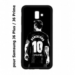 Coque noire pour Samsung Galaxy J6 Plus / J6 Prime Lionel Messi FC Barcelone Foot