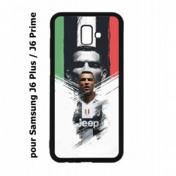 Coque noire pour Samsung Galaxy J6 Plus / J6 Prime Cristiano CR 7 Ronaldo Foot Turin