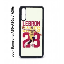Coque noire pour Samsung Galaxy A50 A50S et A30S star Basket Lebron James Cavaliers de Cleveland 23