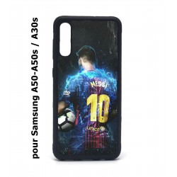 Coque noire pour Samsung Galaxy A50 A50S et A30S Lionel Messi FC Barcelone Foot